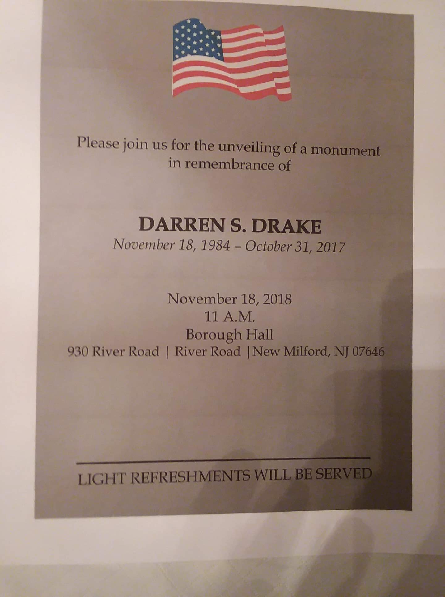 2018 New Milford Memorial Dedication
